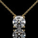 Round Cut Lab Diamond Solitaire Pendant Necklace in Yellow Gold