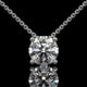 Round Cut Lab Diamond Solitaire Pendant Necklace in Yellow Gold