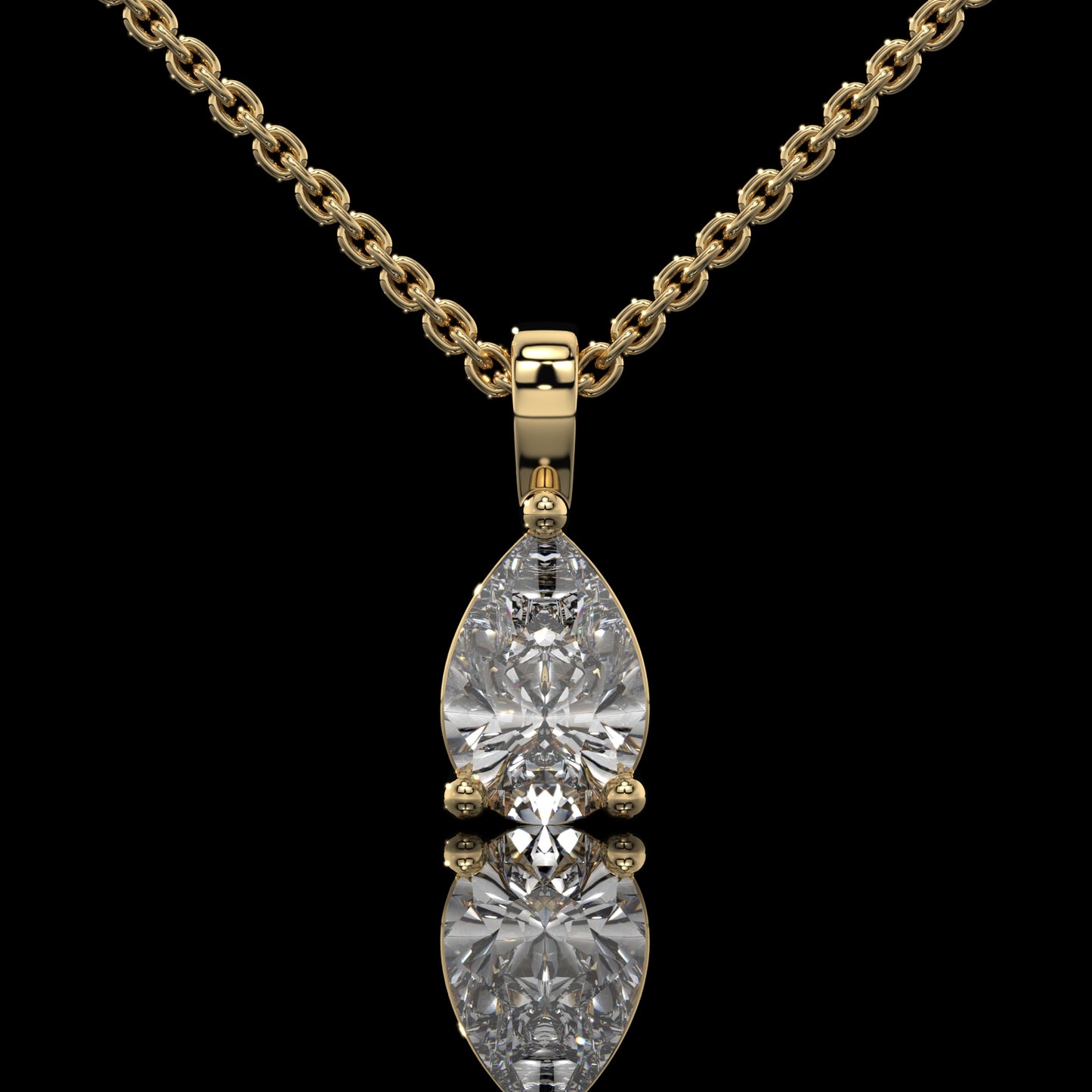 Pear Cut Lab Diamond Solitaire Pendant Necklace