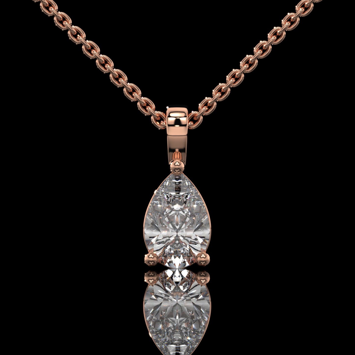 Pear Cut Lab Diamond Solitaire Pendant Necklace