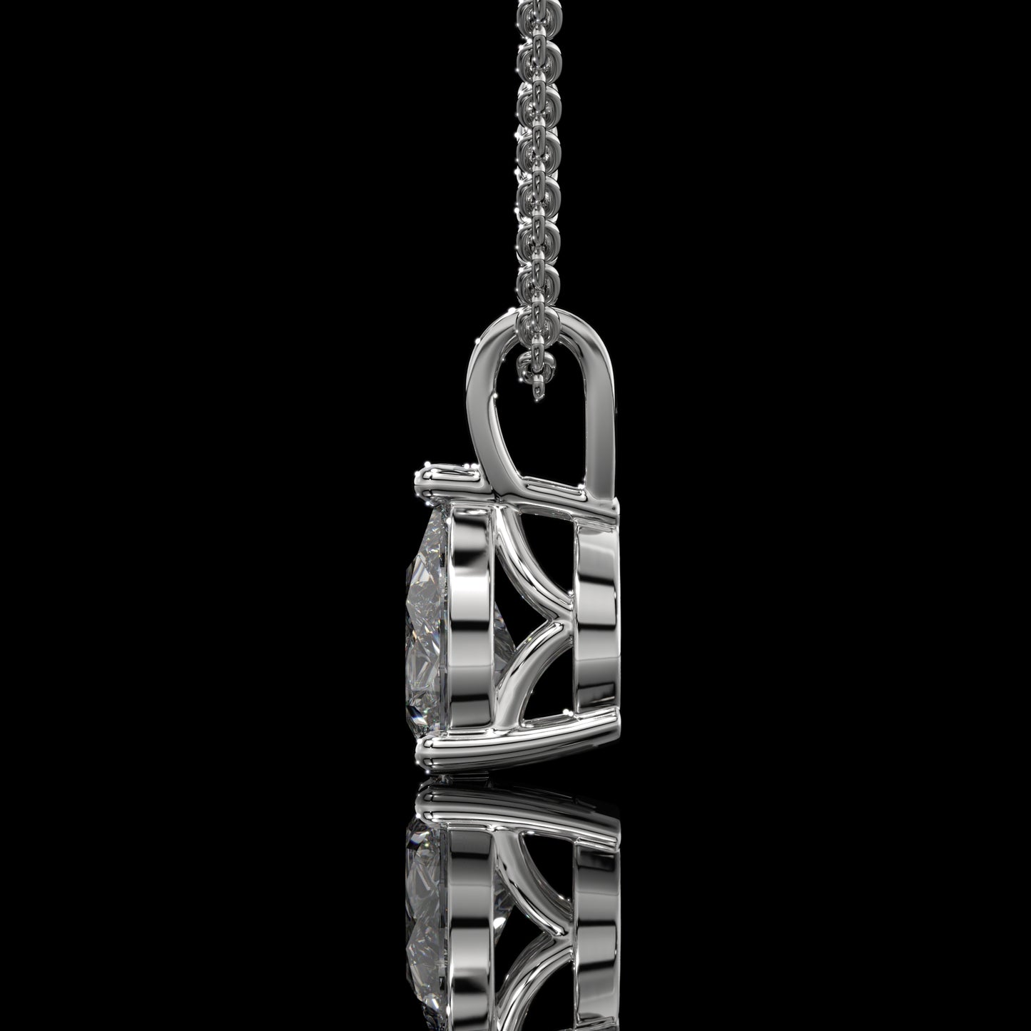 Pear Cut Lab Diamond Solitaire Pendant Necklace