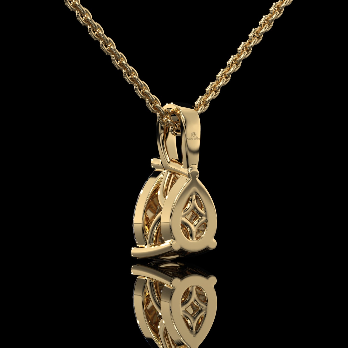 Pear Cut Lab Diamond Solitaire Pendant Necklace