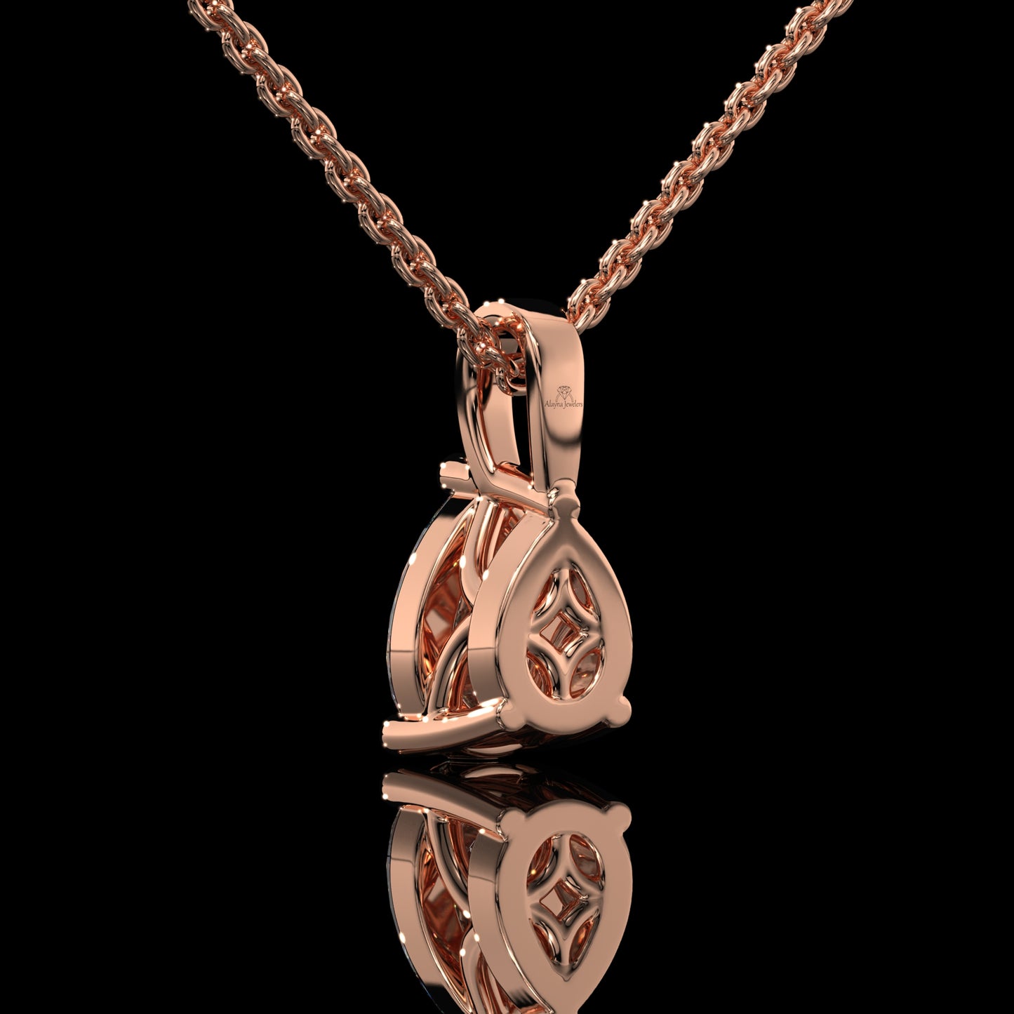 Pear Cut Lab Diamond Solitaire Pendant Necklace