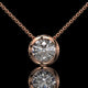 Round Cut Bezel Set Lab Diamond Pendant Necklace