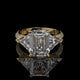 Emerald Cut Three Stone Lab Diamond Engagement Ring
