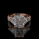 Emerald Cut Three Stone Lab Diamond Engagement Ring