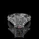 Emerald Cut Three Stone Lab Diamond Engagement Ring