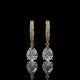 Pear Shape Lab Diamond Drop Hoop Earrings with Pavé Accents