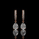 Pear Shape Lab Diamond Drop Hoop Earrings with Pavé Accents