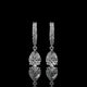 Pear Shape Lab Diamond Drop Hoop Earrings with Pavé Accents