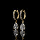 Pear Shape Lab Diamond Drop Hoop Earrings with Pavé Accents