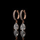 Pear Shape Lab Diamond Drop Hoop Earrings with Pavé Accents
