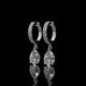 Pear Shape Lab Diamond Drop Hoop Earrings with Pavé Accents