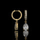 Pear Shape Lab Diamond Drop Hoop Earrings with Pavé Accents