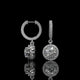Round Halo Lab Diamond Drop Hoop Earrings with Pavé Setting