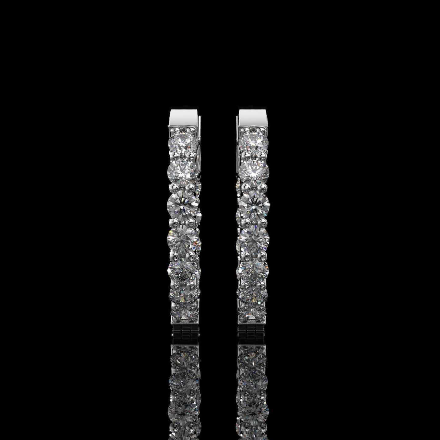 Inside-Out Round Lab Diamond Hoop Earrings