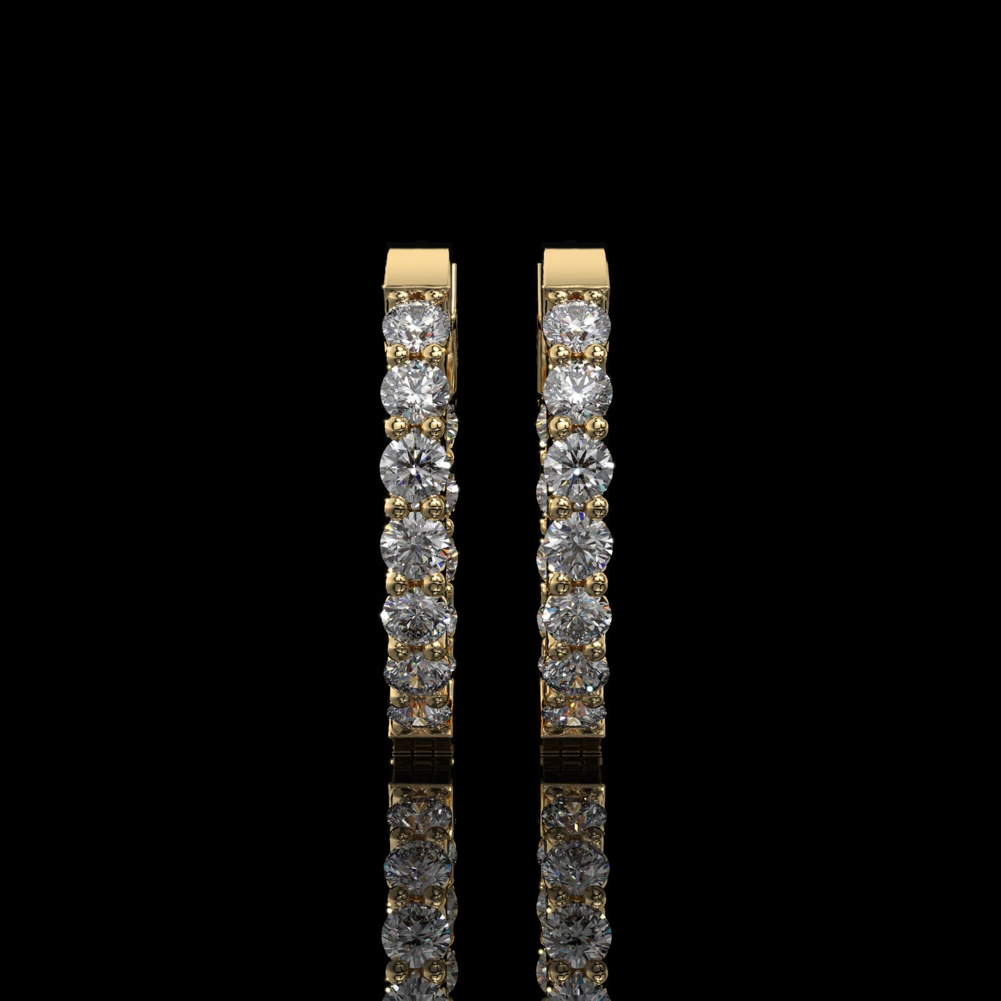 Inside-Out Round Lab Diamond Hoop Earrings