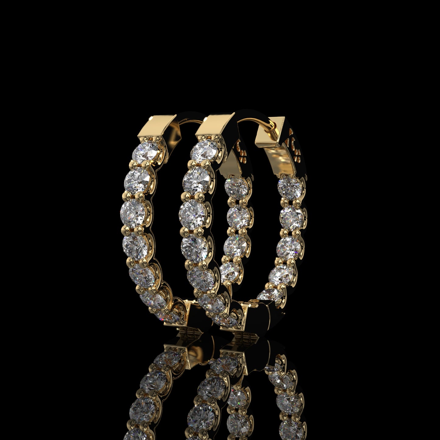 Inside-Out Round Lab Diamond Hoop Earrings