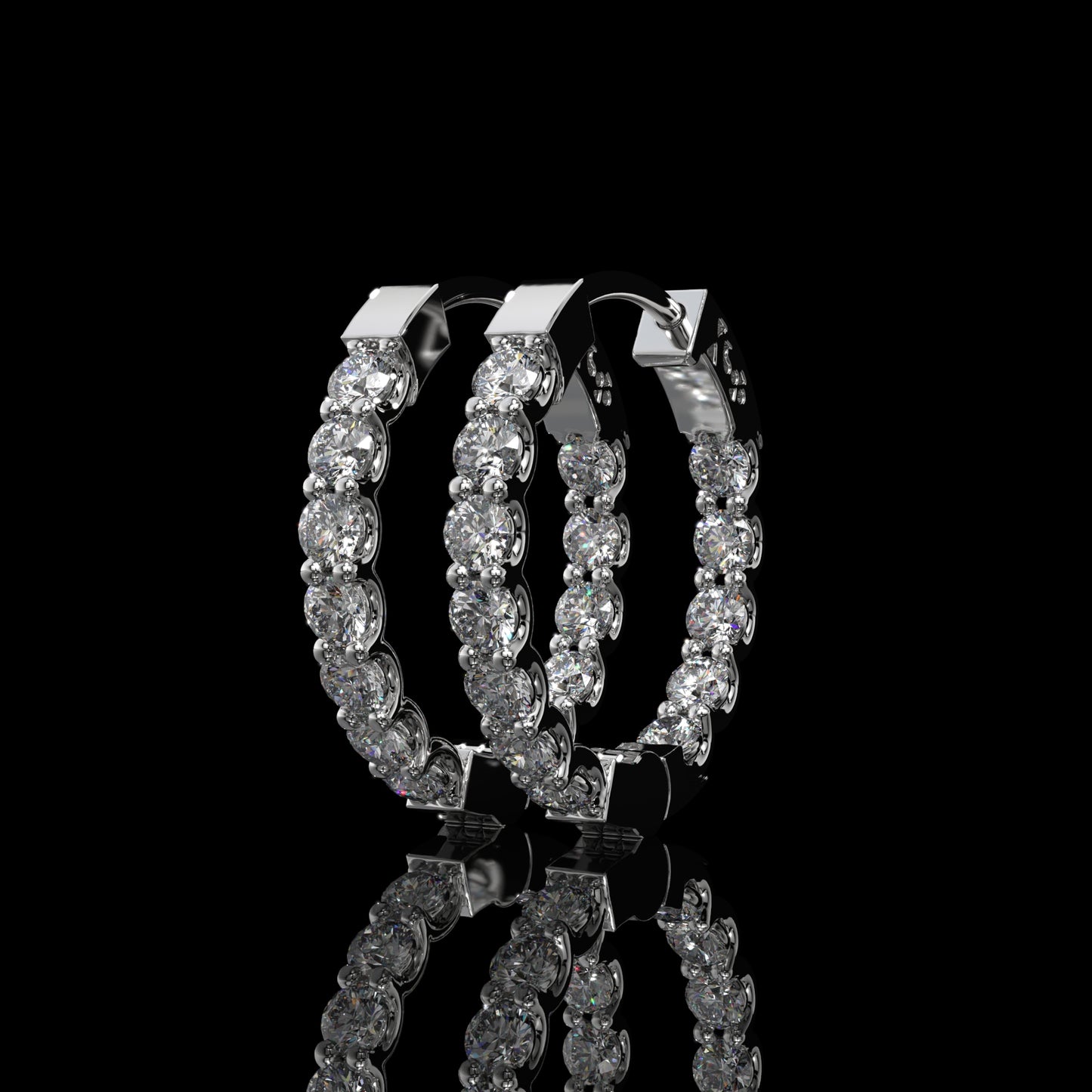 Inside-Out Round Lab Diamond Hoop Earrings