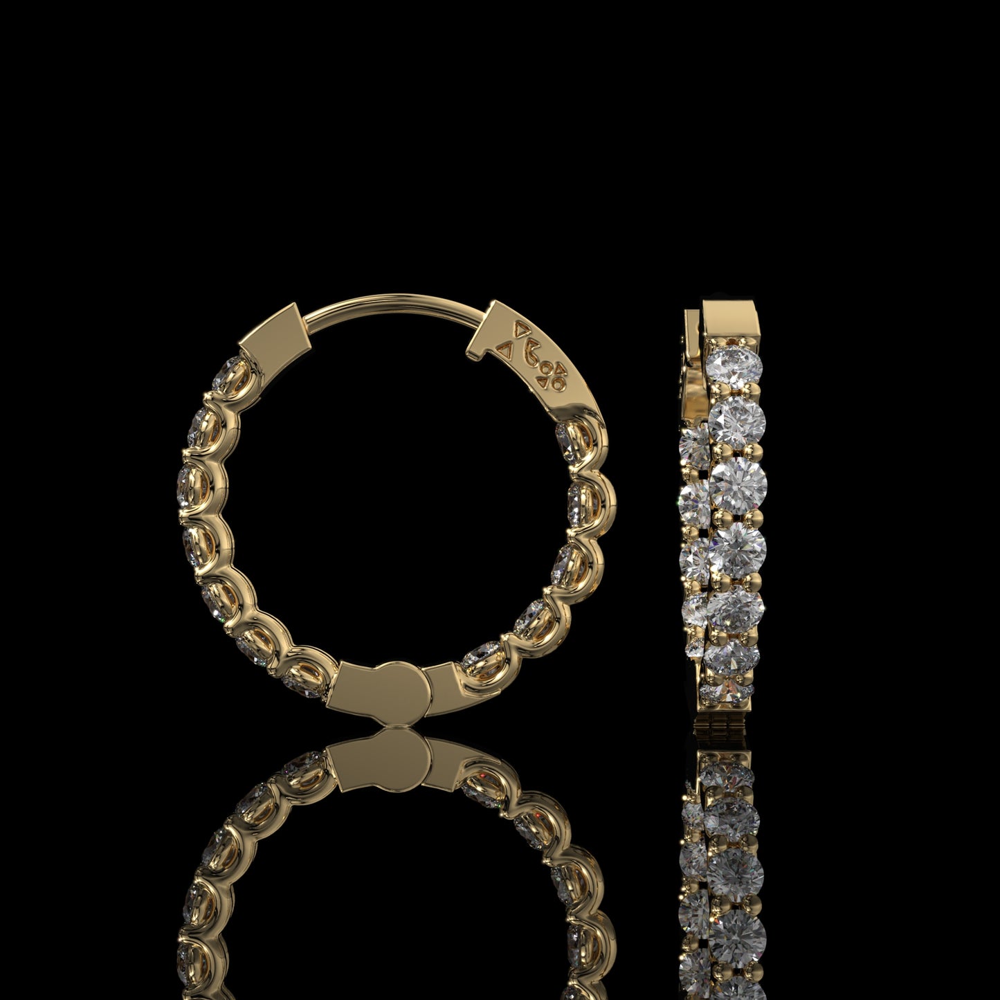Inside-Out Round Lab Diamond Hoop Earrings