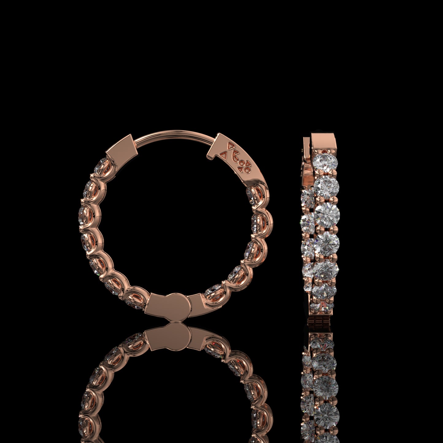 Inside-Out Round Lab Diamond Hoop Earrings