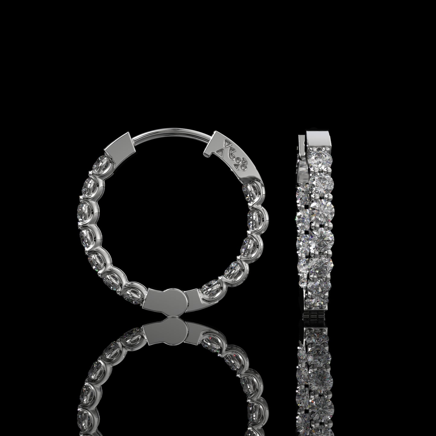 Inside-Out Round Lab Diamond Hoop Earrings
