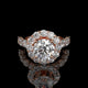 Round Halo Lab Diamond Engagement Ring with Pavé Band