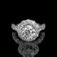 Round Halo Lab Diamond Engagement Ring with Pavé Band