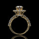 Round Halo Lab Diamond Engagement Ring with Pavé Band