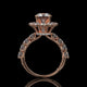 Round Halo Lab Diamond Engagement Ring with Pavé Band
