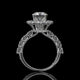 Round Halo Lab Diamond Engagement Ring with Pavé Band