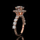 Round Halo Lab Diamond Engagement Ring with Pavé Band