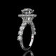 Round Halo Lab Diamond Engagement Ring with Pavé Band