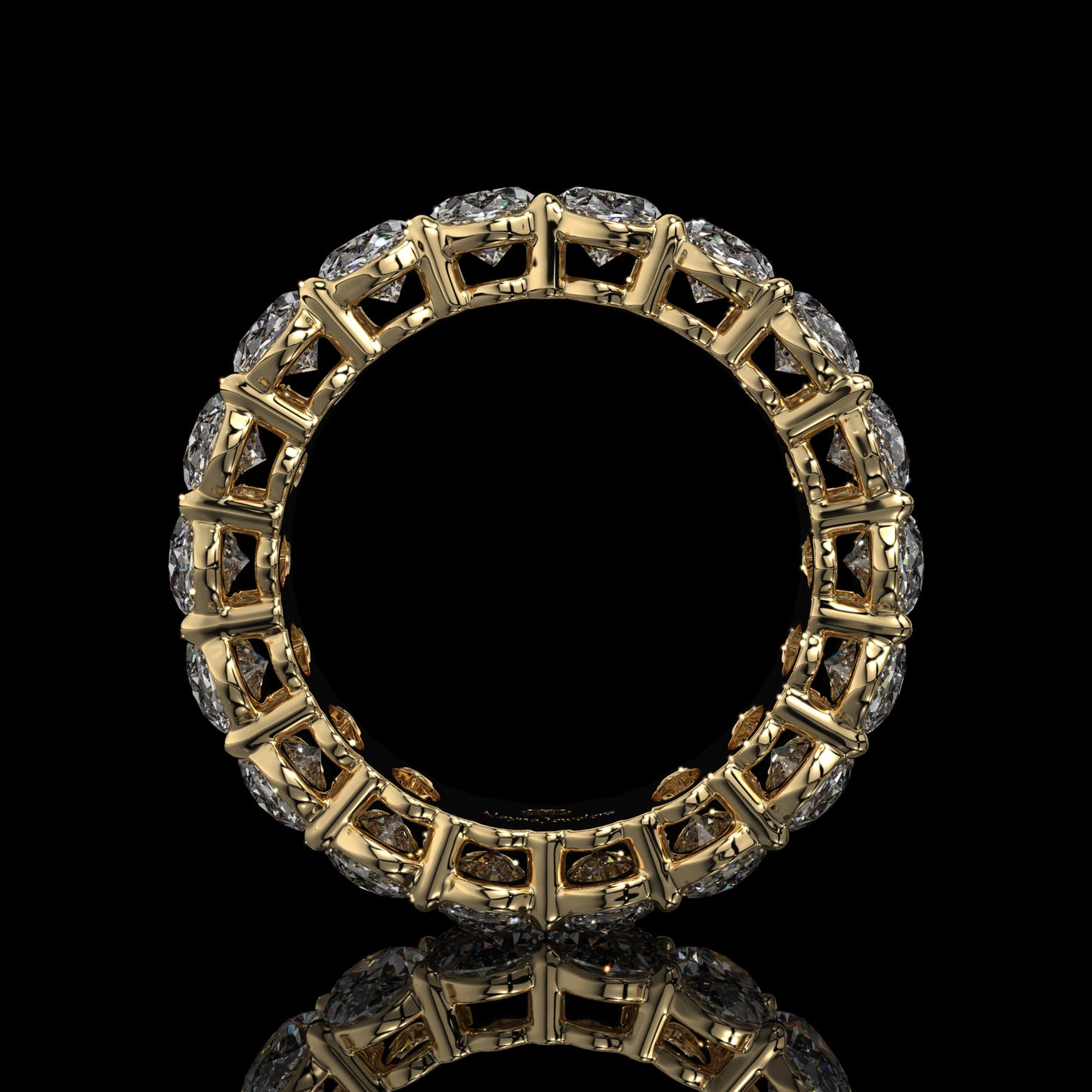 Oval Cut Lab Diamond Eternity Band in 14K Yellow Gold