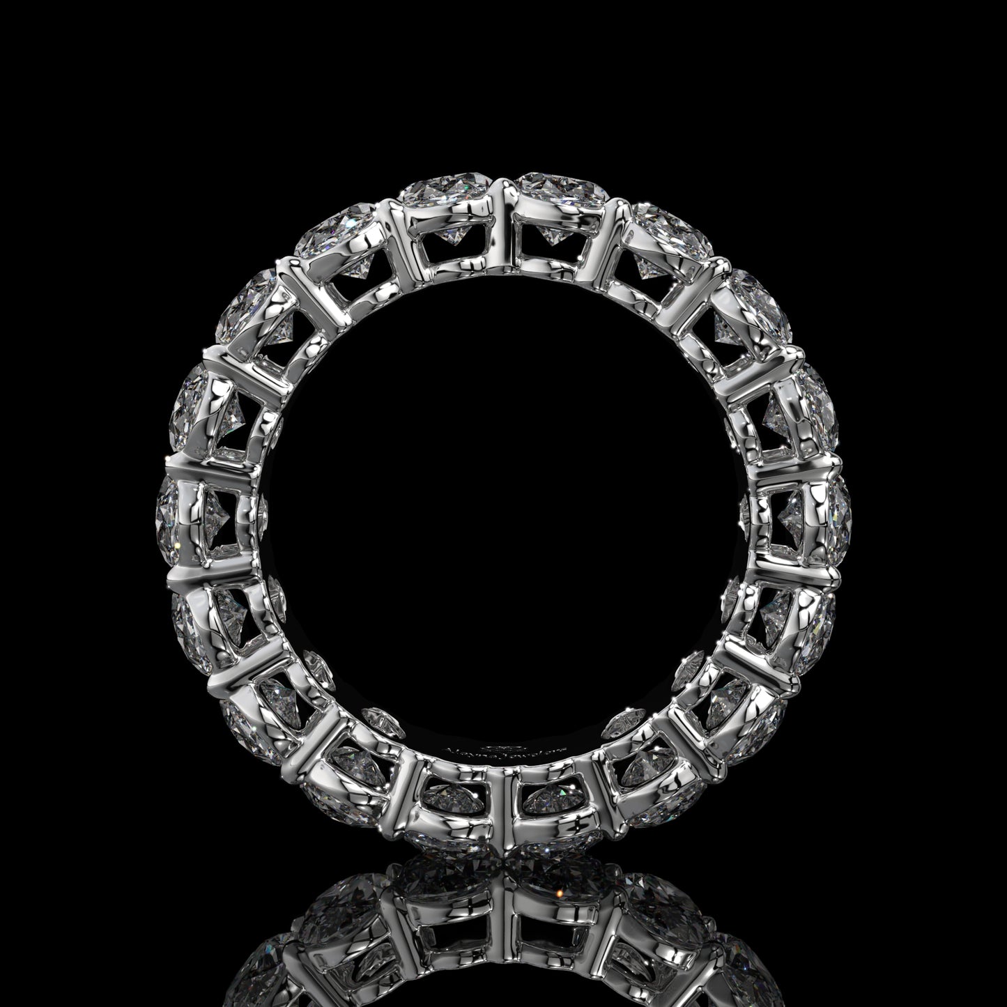Oval Cut Lab Diamond Eternity Band in 14K Yellow Gold