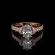 Oval Lab Diamond Engagement Ring with Pavé Diamond Band