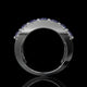 Blue Sapphire & Diamond Wide Band with Pavé Lattice Design