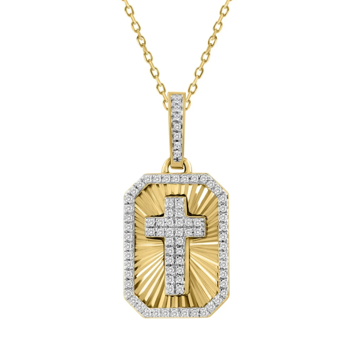 10K YELLOW GOLD 1/5CT ROUND DIAMOND LADIES PENDANT