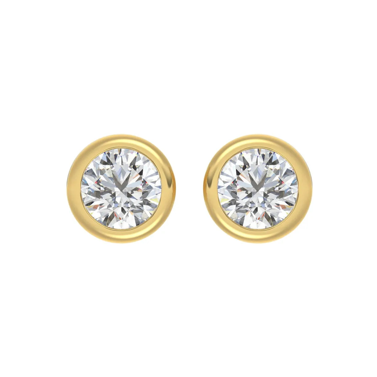 14K YELLOW GOLD 4.00CT ROUND DIAMOND SOLITAIRE EARRINGS