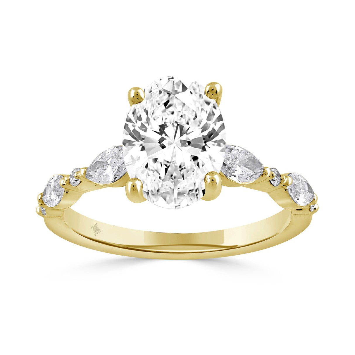14K YELLOW GOLD 4.00CT ROUND/OVAL/MARQUISE DIAMOND LADIES RING