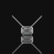 Emerald Cut Bezel Set Lab Diamond Pendant Necklace
