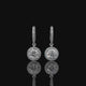 Round Halo Lab Diamond Drop Hoop Earrings with Pavé Setting