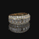 Emerald & Oval Lab Diamond Wide Band with Hidden Pavé Gallery