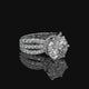 Round Cut Split Shank Hidden Halo Lab Diamond Engagement Ring