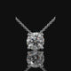 Round Cut Lab Diamond Solitaire Pendant Necklace in Yellow Gold