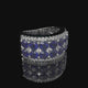 Blue Sapphire & Diamond Wide Band with Pavé Lattice Design