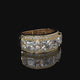 Princess Cut Lab Diamond Wide Cigar Band with Round Halo
