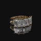 5 Stone Emerald Cut Lab Diamond Band – Sculpted Gold Design