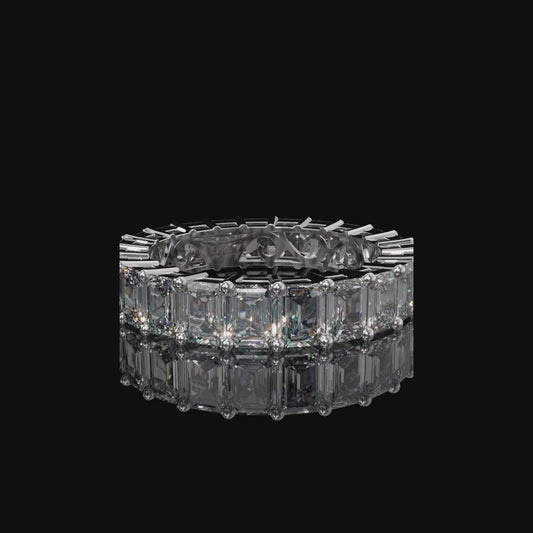Emerald Cut Lab Diamond Eternity Band