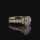 Oval Lab Diamond Engagement Ring with Pavé Diamond Band